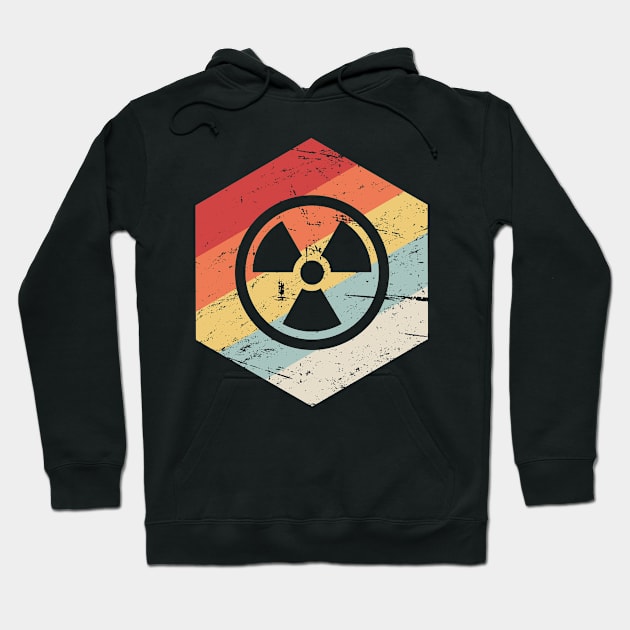 Retro Vintage Nuclear Radiation Symbol Hoodie by Wizardmode